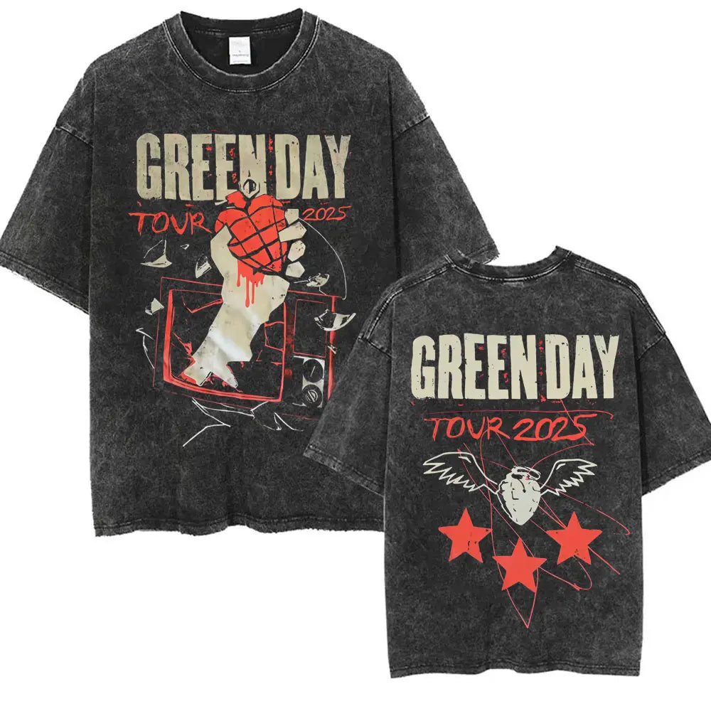 Washed Vintage Punk Green Day Tour 2025 Tees
