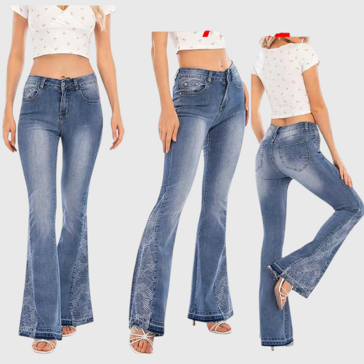 Flared Jeans with Embroidery