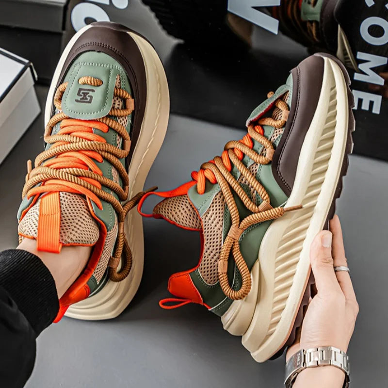 Versatile Casual Lace-Up Chunky Sneakers