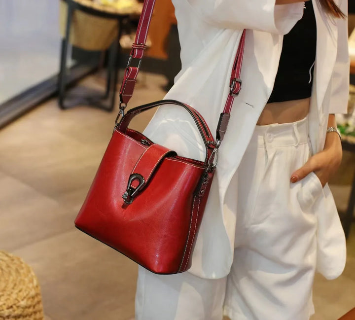 SOFIA | Real Oil Wax Leather Bucket Bag