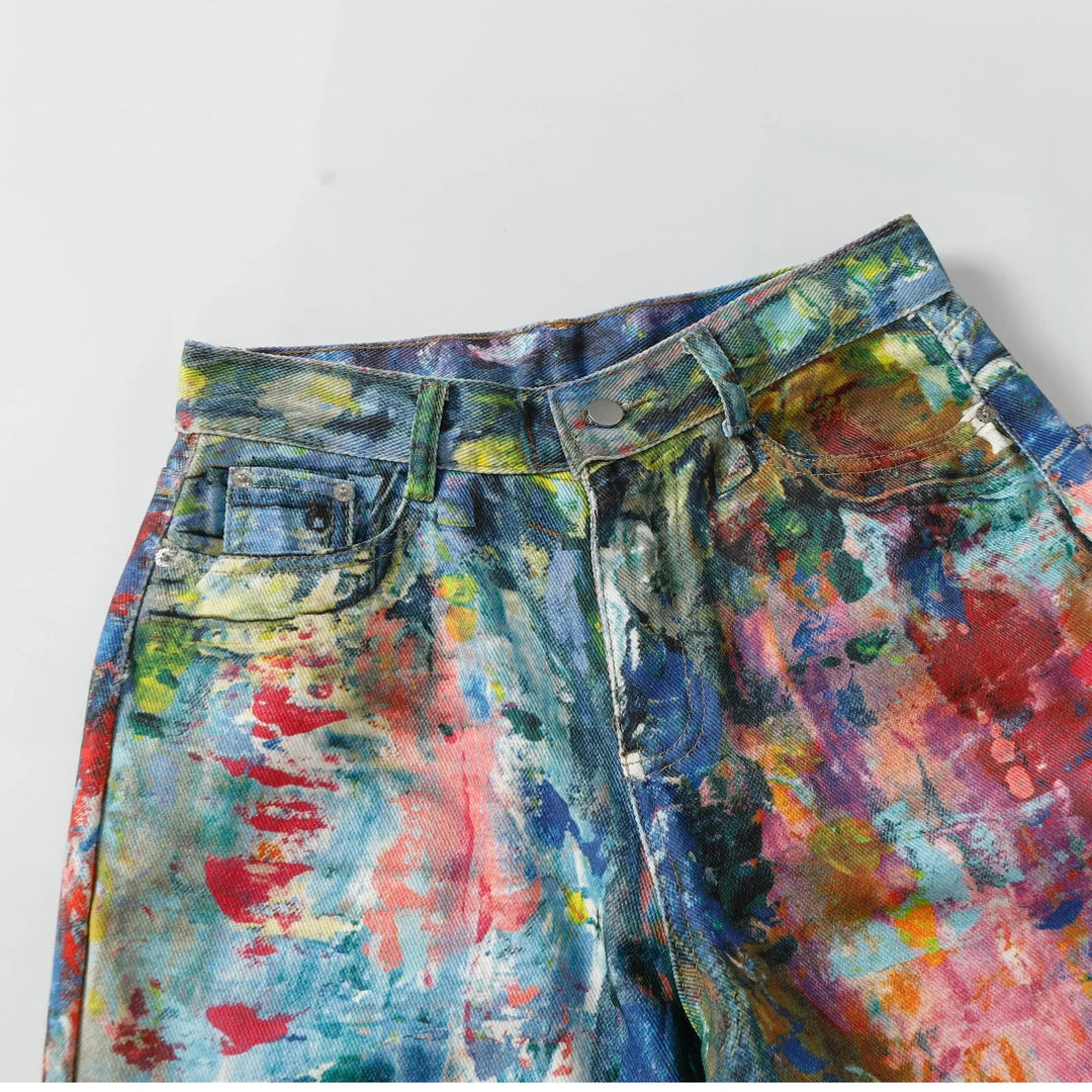 Vintage 3D Splashed Ink Jeans
