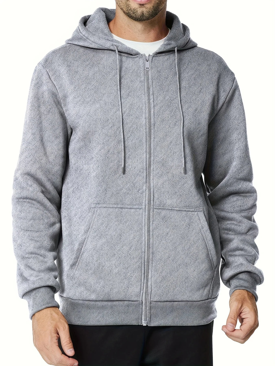 Casual Solid Color Zipper Sports Hooded Jacket