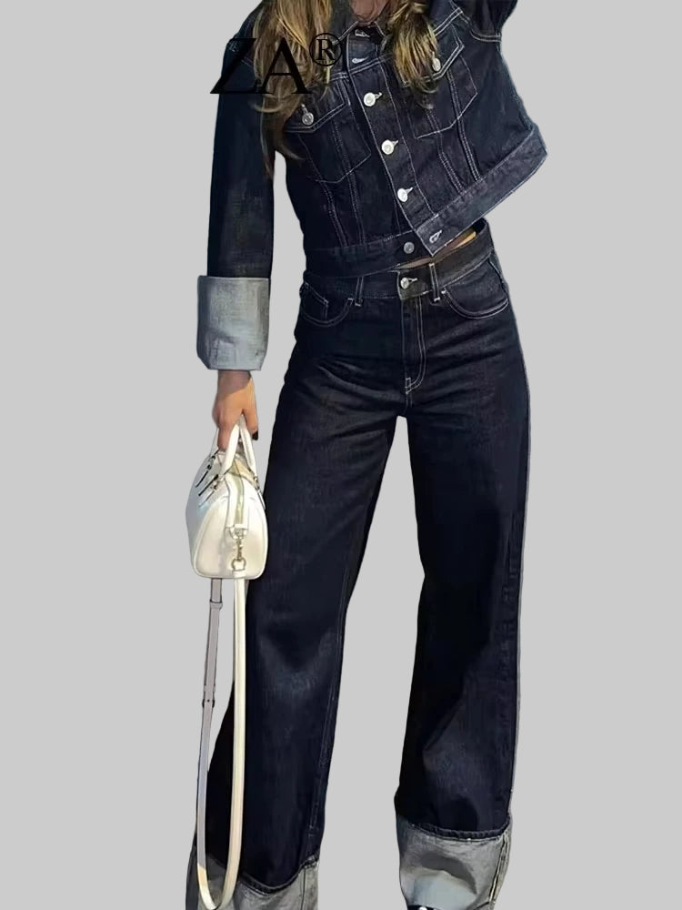 Autumn Vintage Denim Jumpsuit