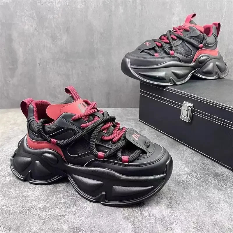 Color-Blocked Height-Enhancing Chunky Sneakers