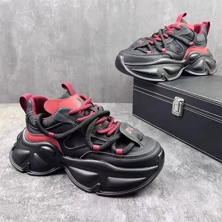 Color-Blocked Height-Enhancing Chunky Sneakers
