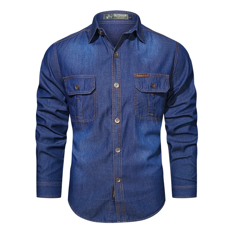 Pure Cotton Bamboo Washed Denim Shirt