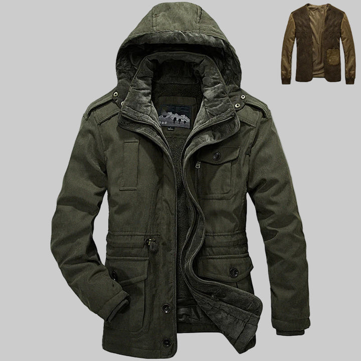 Warm Parka Windbreaker with Detachable Cashmere Liner
