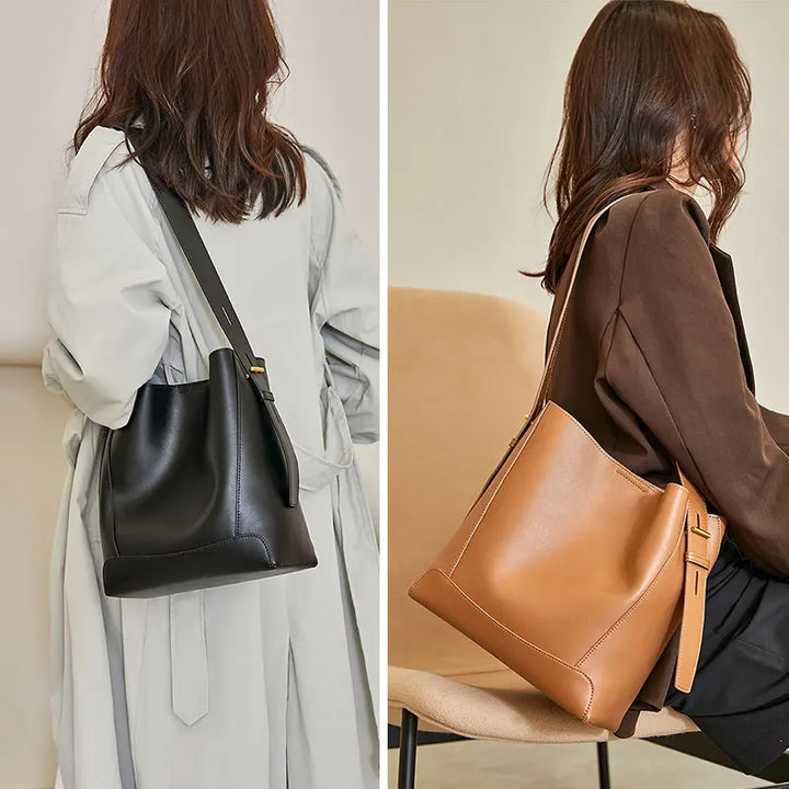 TRISHA | Luxury Cowhide Leather Shoulder Bag