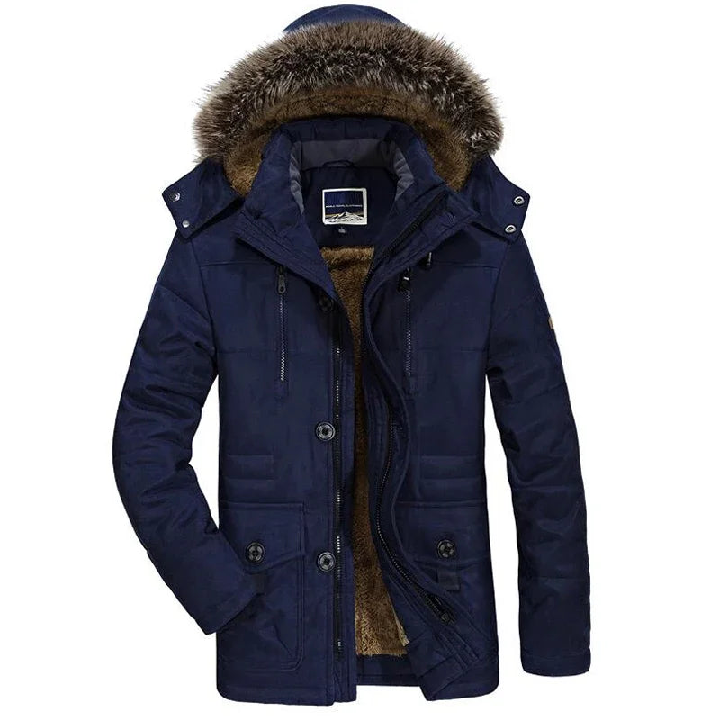Faux Fur Hooded Fleece Cotton Padded Warm Parka