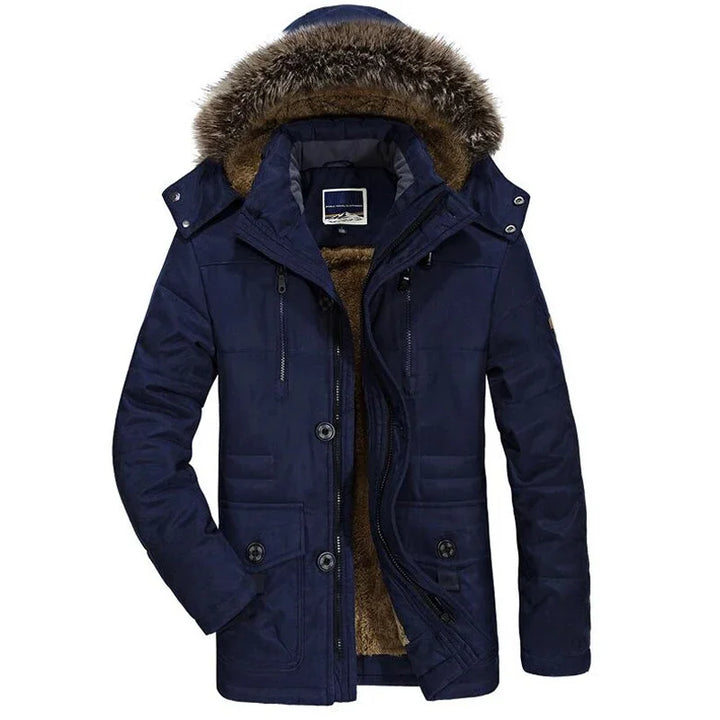 Faux Fur Hooded Fleece Cotton Padded Warm Parka