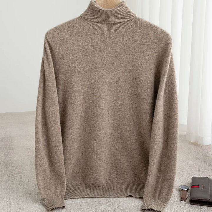 100% Merino Wool Turtleneck Pullover Sweater