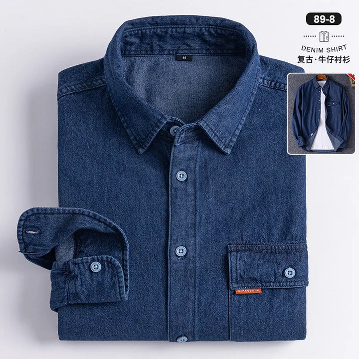 Retro Cotton Washed Denim Shirt
