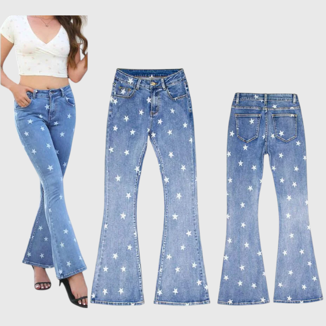 Flared Jeans with Embroidery