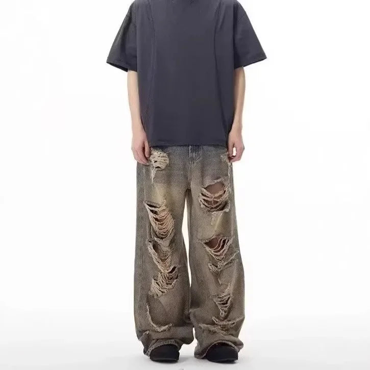 Distressed Ripped Loose Unisex Jeans