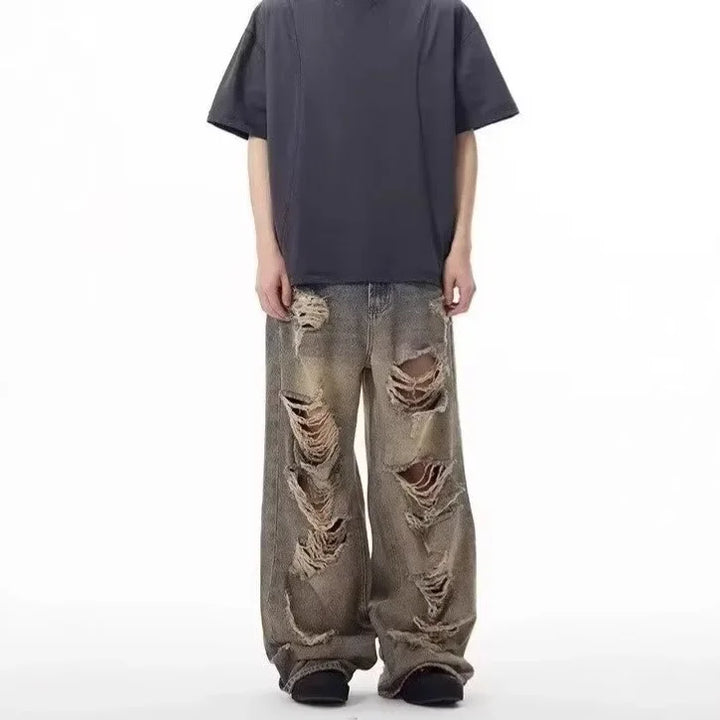 Distressed Ripped Loose Unisex Jeans