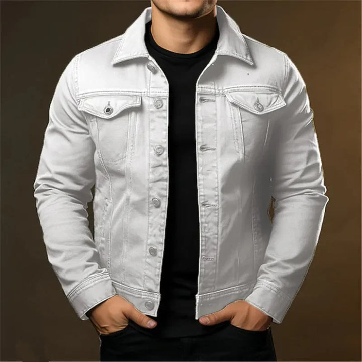 Casual Solid Color Turn-Down Collar Denim Jacket