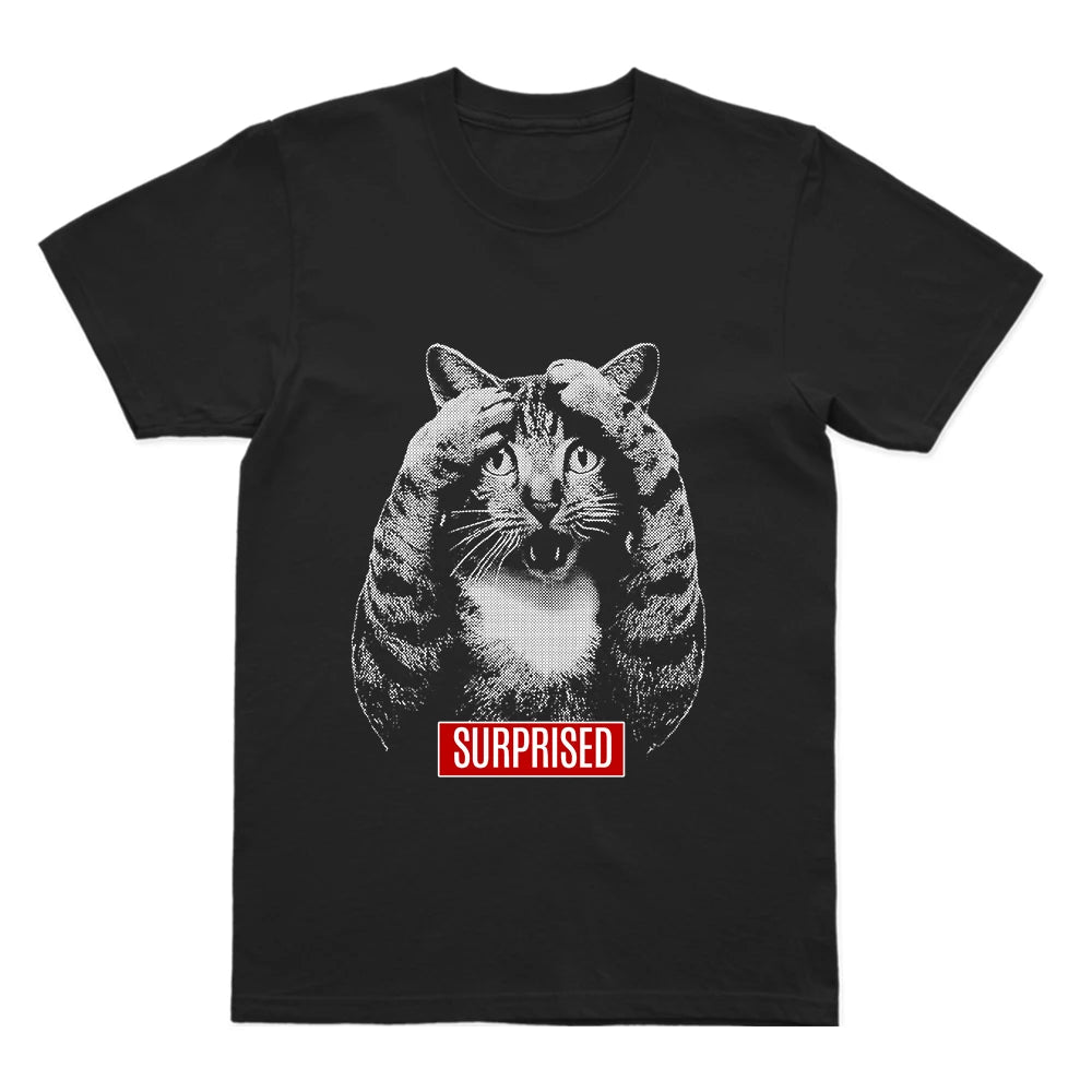 Surprise Cat Graphic T-Shirt