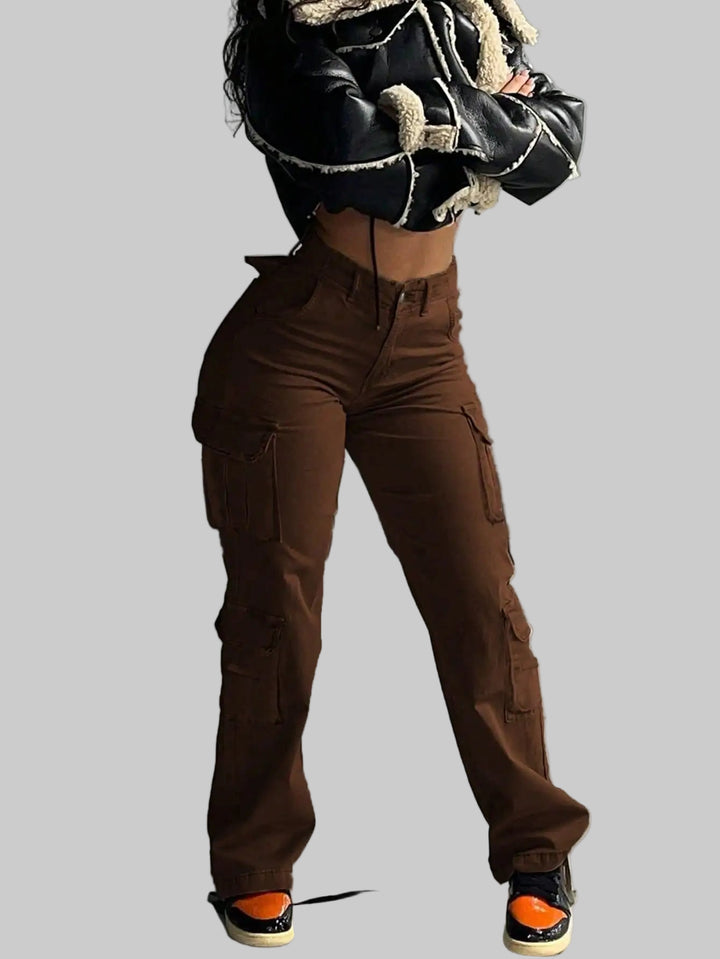 High-Waisted Wide-Leg Cargo Pants