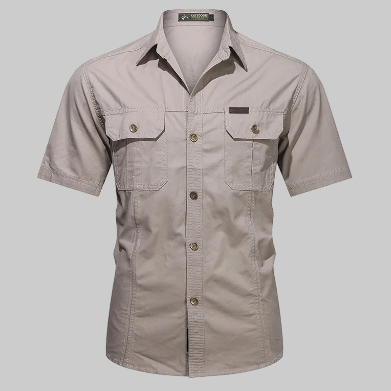 Quick-Dry Short Sleeve Army Hiking Cargo Shirt