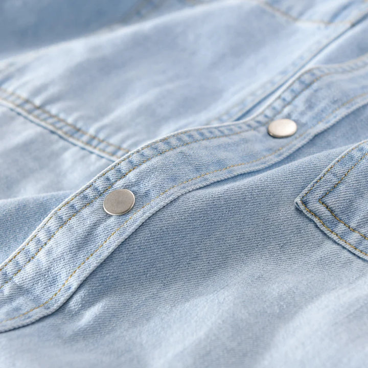 Vintage Long Sleeve Slim Fit Denim Shirt