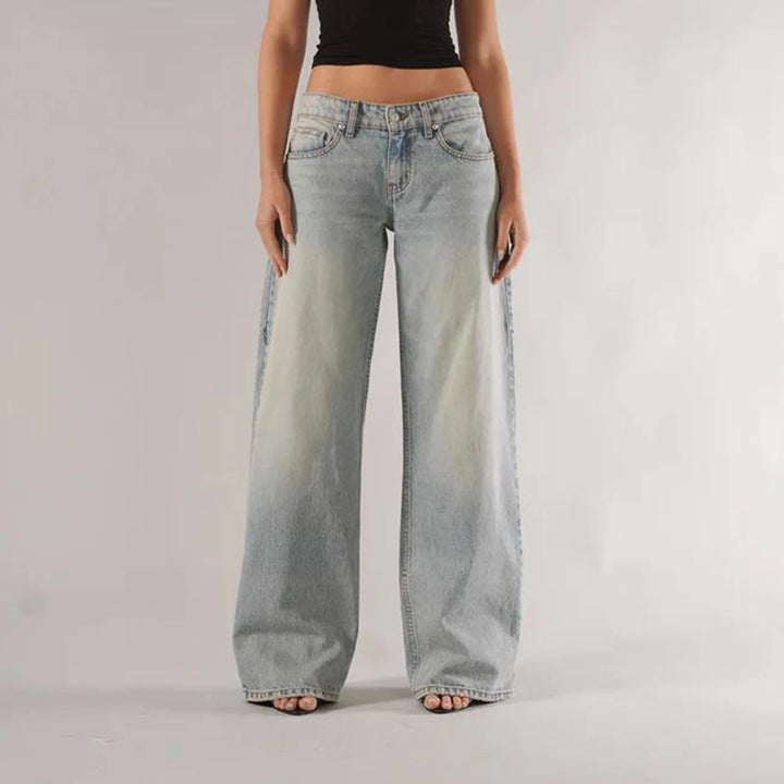 Retro Y2K Boyfriend Straight Wide Leg Low Rise Baggy Jeans