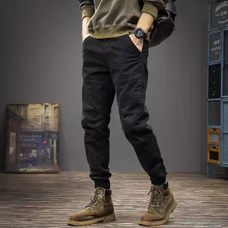 Slim Fit Multi-Pocket Stretch Cargo Jeans