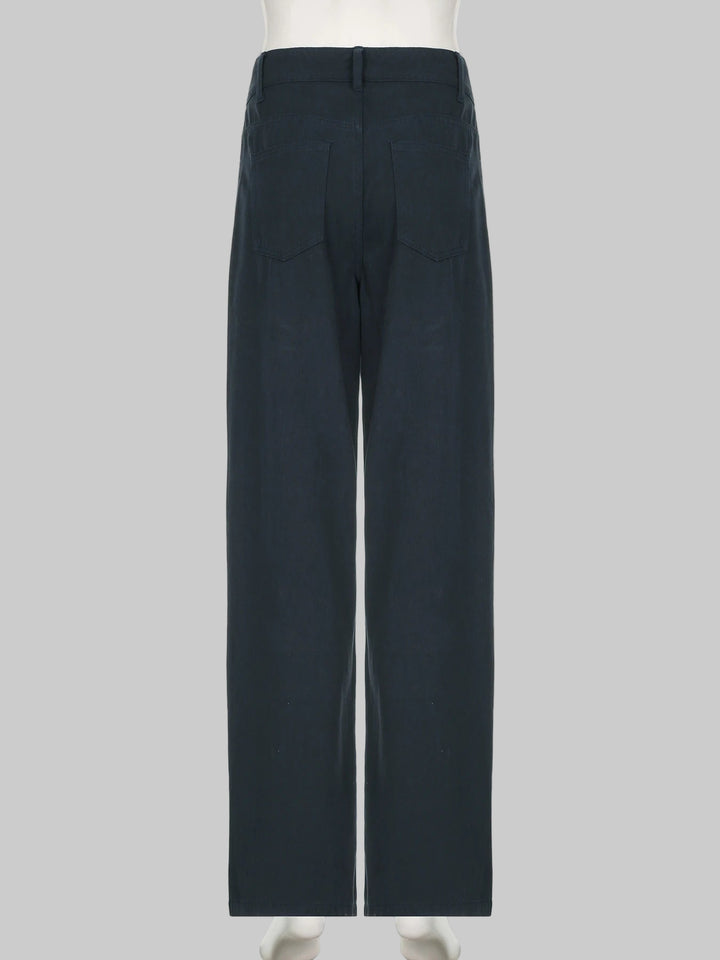 Casual Loose-Fit Rivet Wide Leg Cargo Pants