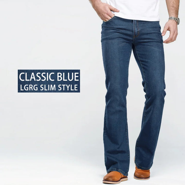 Classic Slim Fit, Slightly Flared Boot Cut Jeans