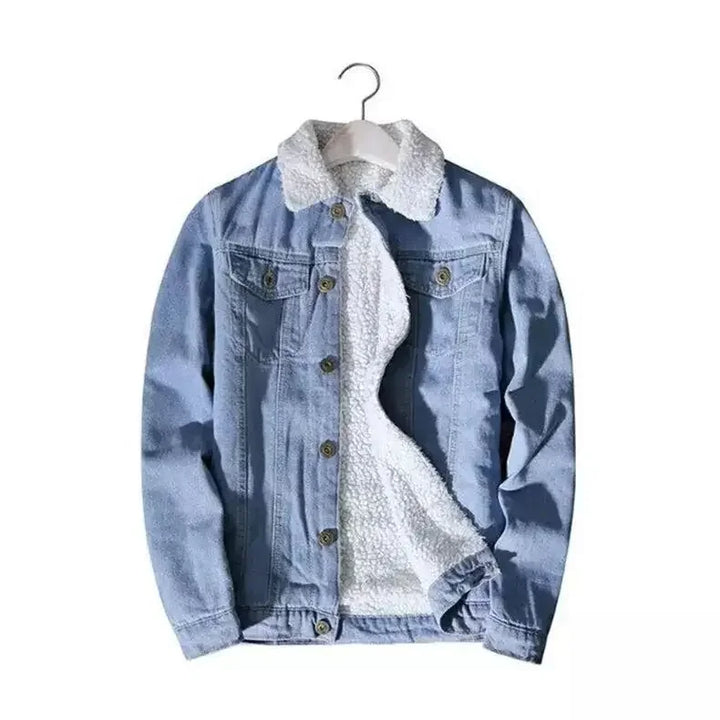 Trendy Winter Fleece-Lined Denim Jacket