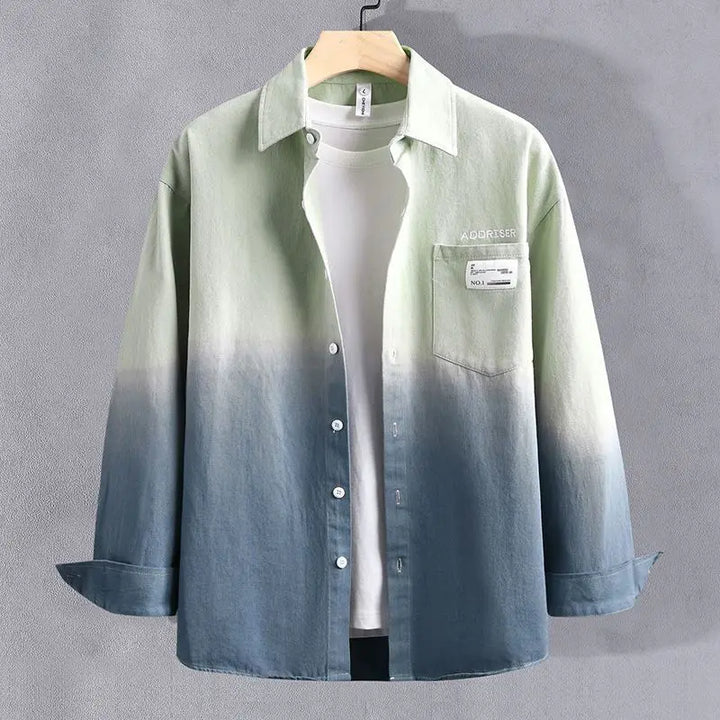 Gradient Casual Long Sleeve Shirt