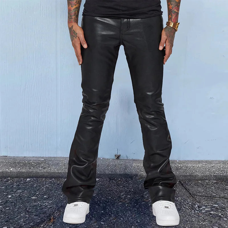 DIEGO | Retro Slim Fit Leather Pants