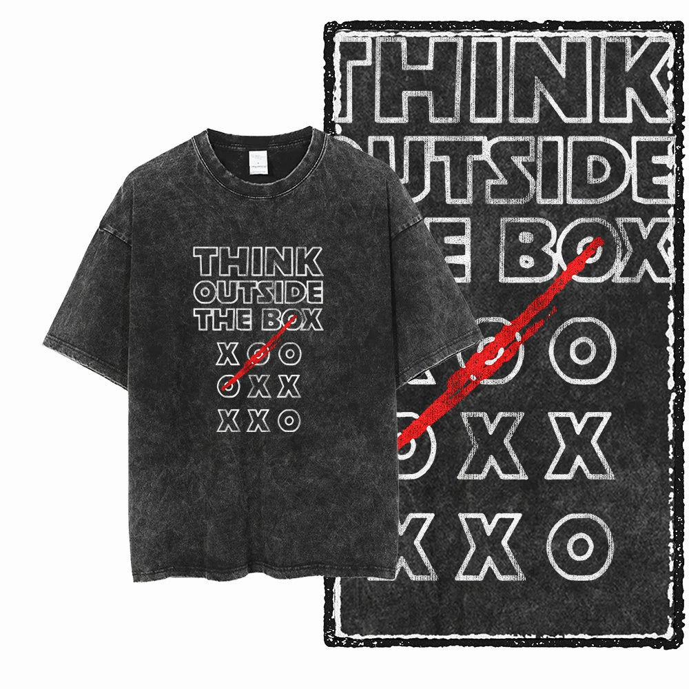 Unisex Acid Washed Graphic Cotton T-Shirt