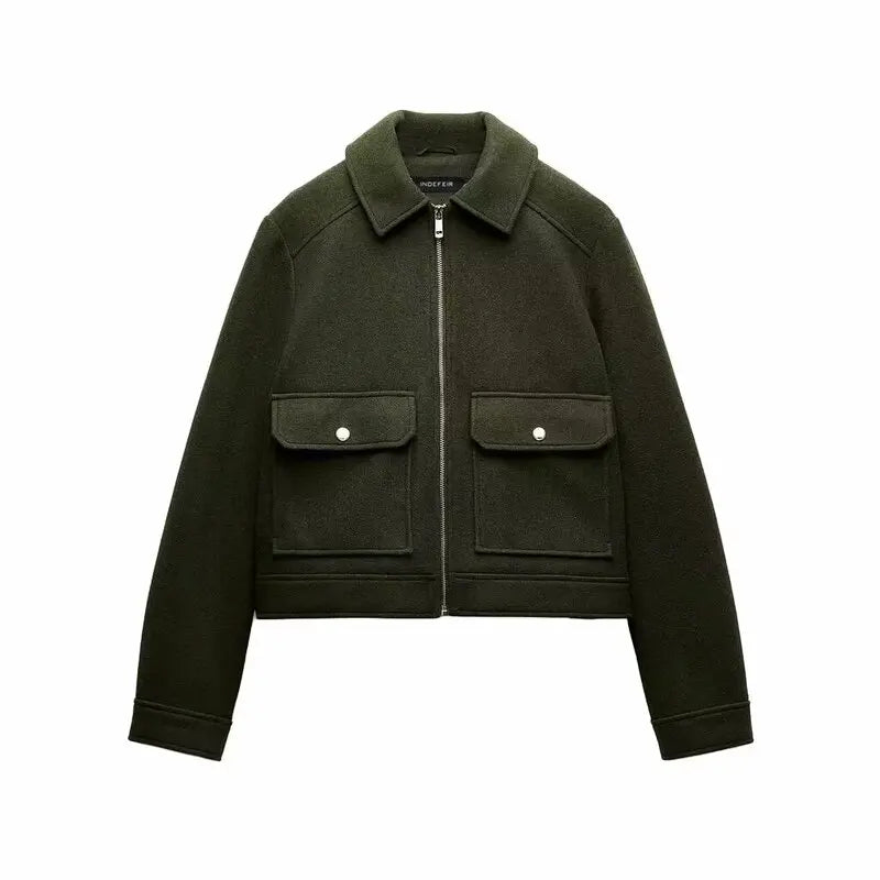 Chic Zipper Accent Coat for Fall