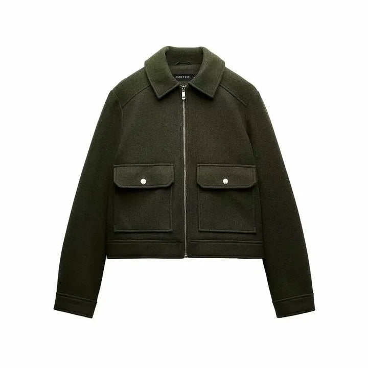 Chic Zipper Accent Coat for Fall