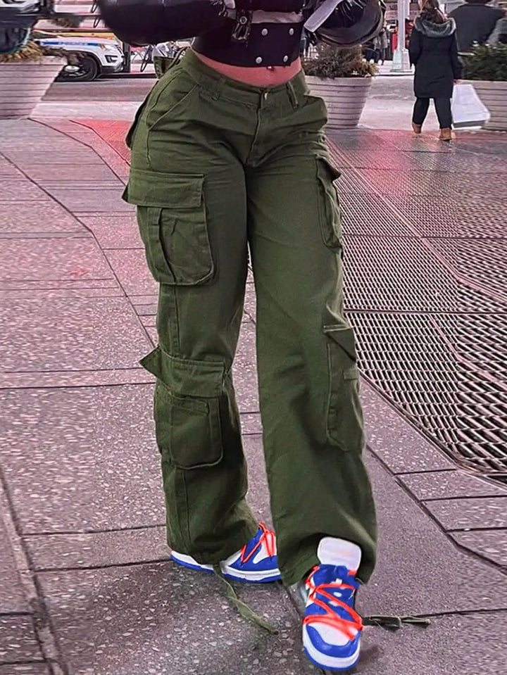 High-Waisted Wide-Leg Cargo Pants