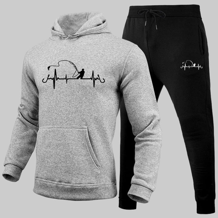 Printed Tracksuit Hoodie Sweatpants Set