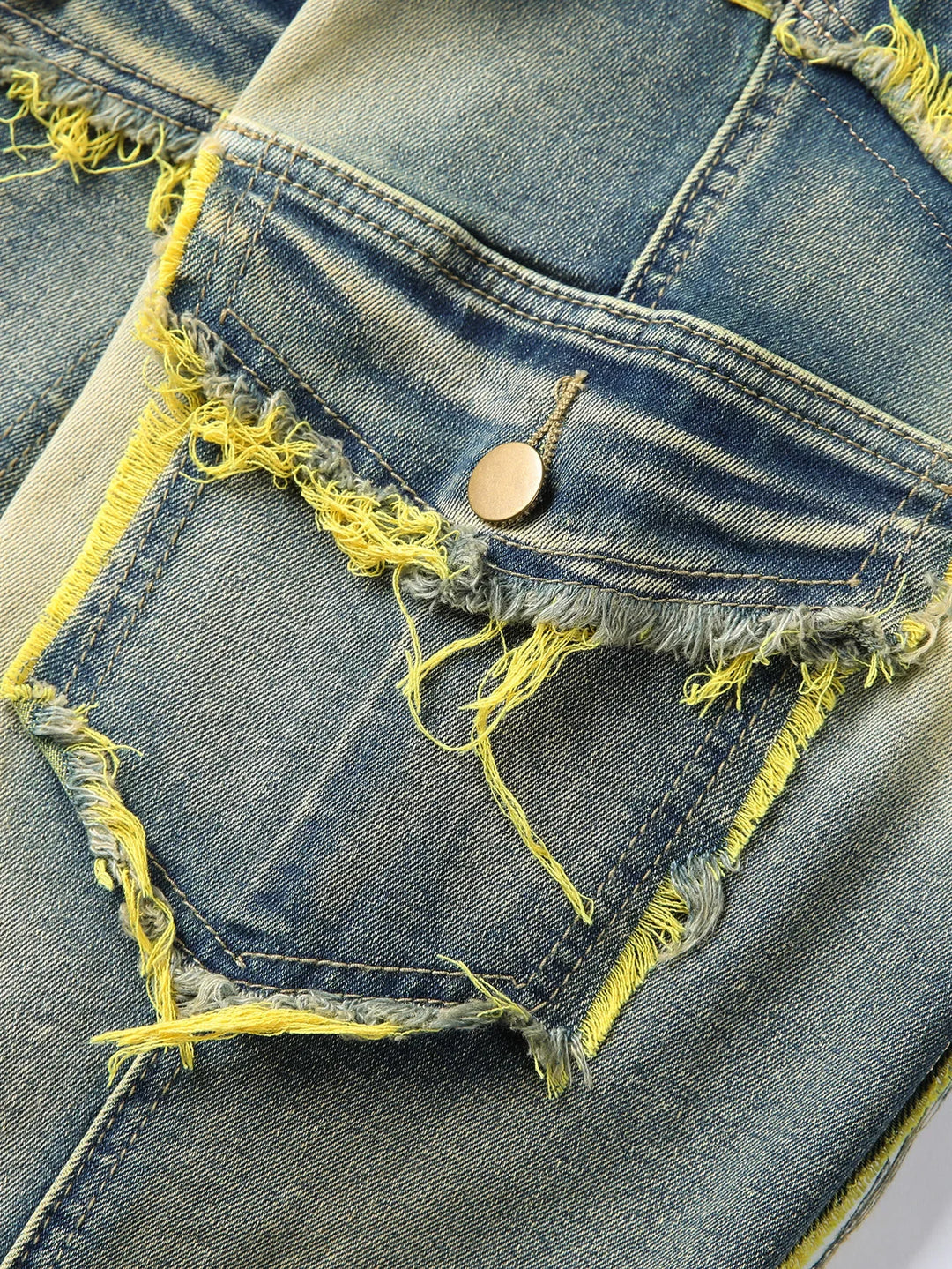 Distressed Slim Fit Ripped Stacked Jeans