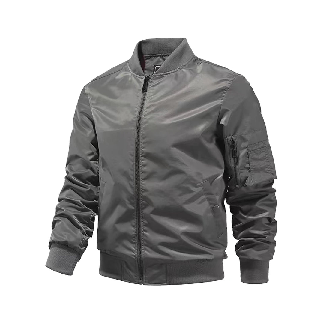 Solid Color Bomber Jacket