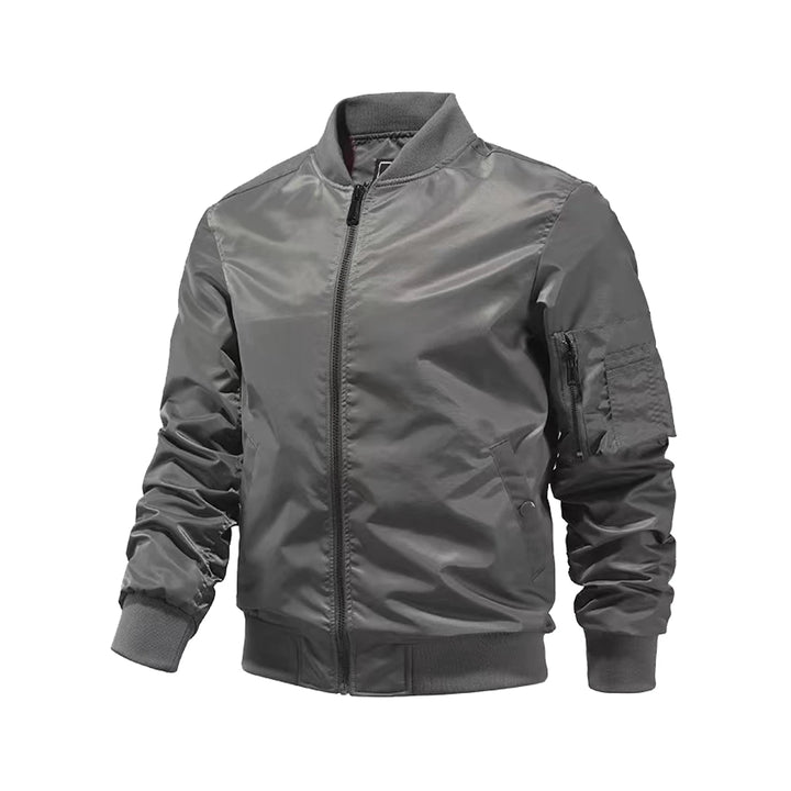 Solid Color Bomber Jacket
