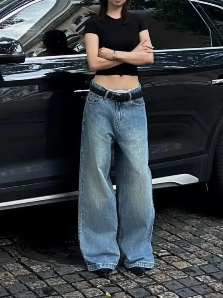 Vintage Emo Loose Washed Blue Jeans