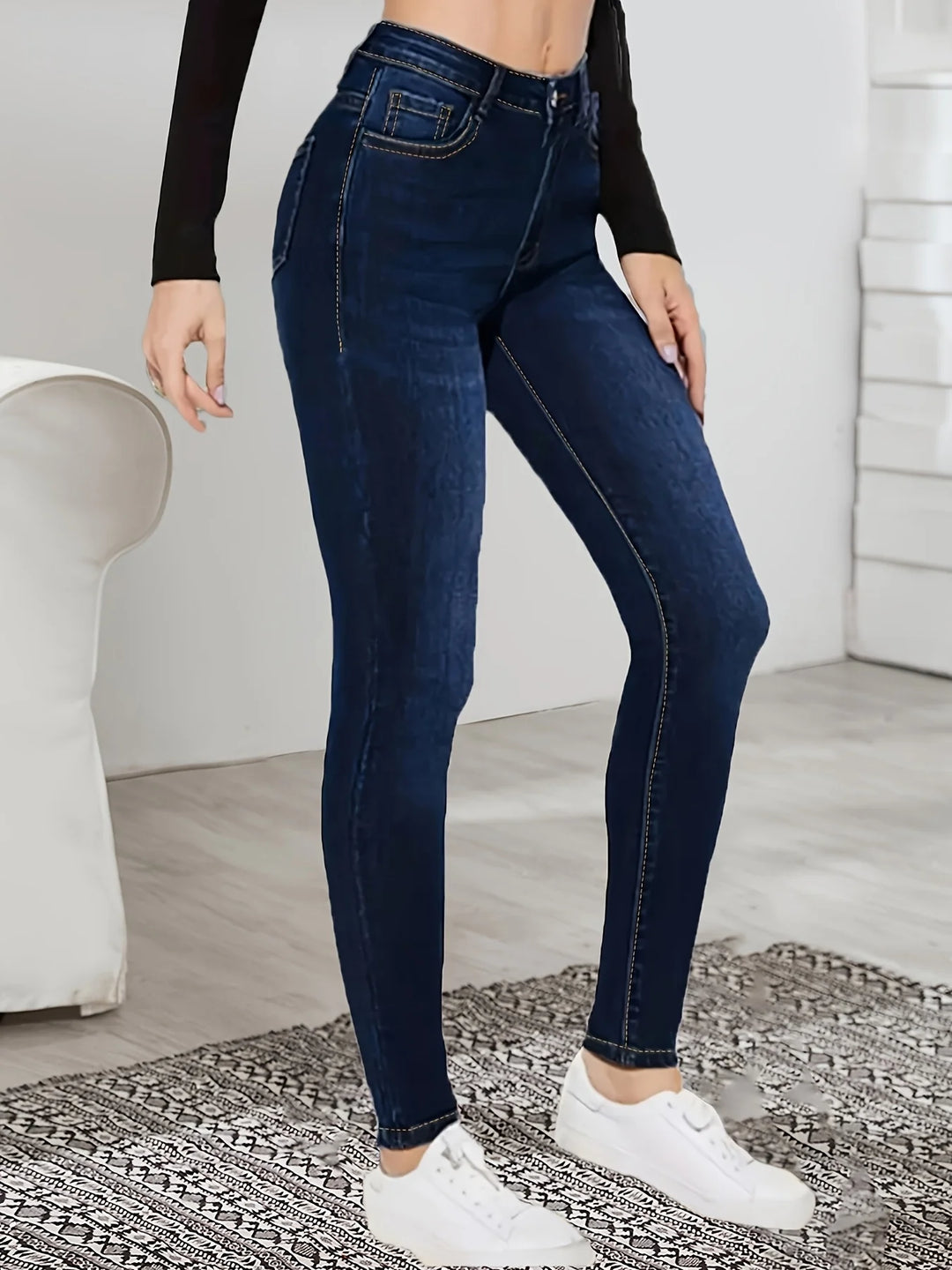 High-Waisted Stretch Skinny Jeans
