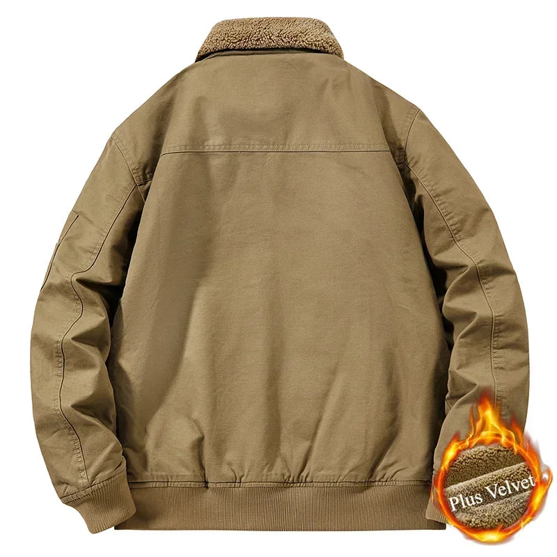 Fleece Lined Windproof Warm Parka Jacket