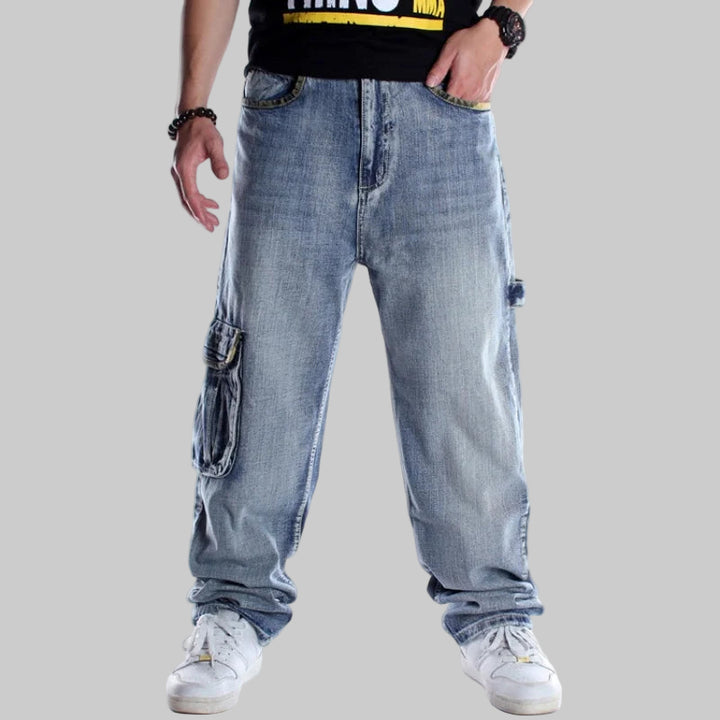 Multi-Pocket  American Hip Hop Loose Fit Jeans