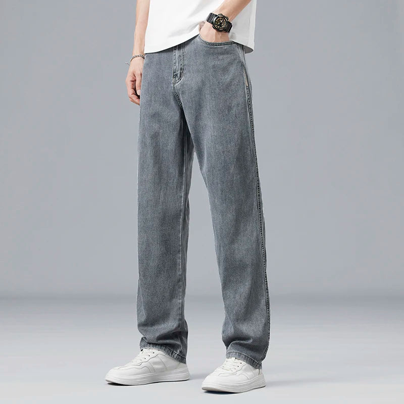 Men's Ultra-Thin Straight Denim Jeans
