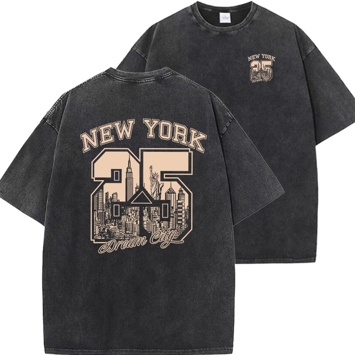 Funny Vintage Washed Cotton Summer T-Shirt