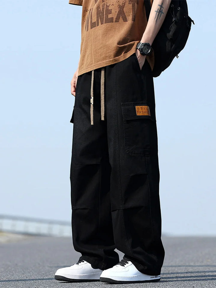 Washed Classic Denim Cargo Jeans