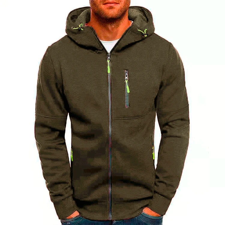 Zipper Pocket Jacquard Hoodie