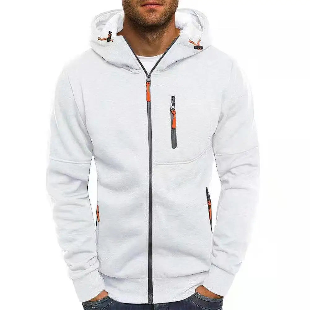 Zipper Pocket Jacquard Hoodie