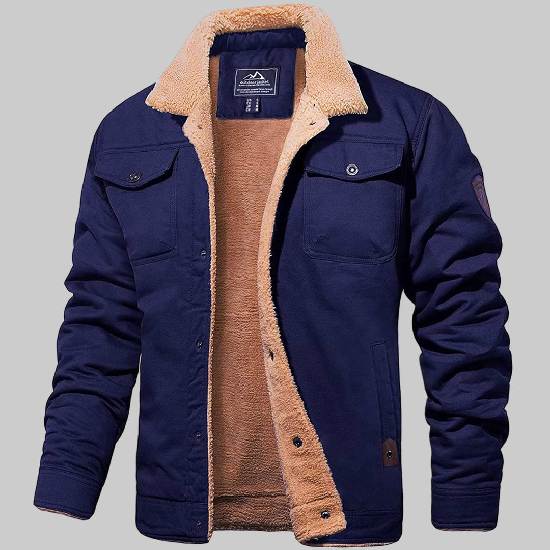 Turn-down Collar Cotton Sherpa Fleece Trucker Jackets