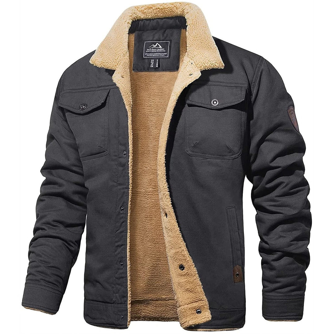 Turn-down Collar Cotton Sherpa Fleece Trucker Jackets